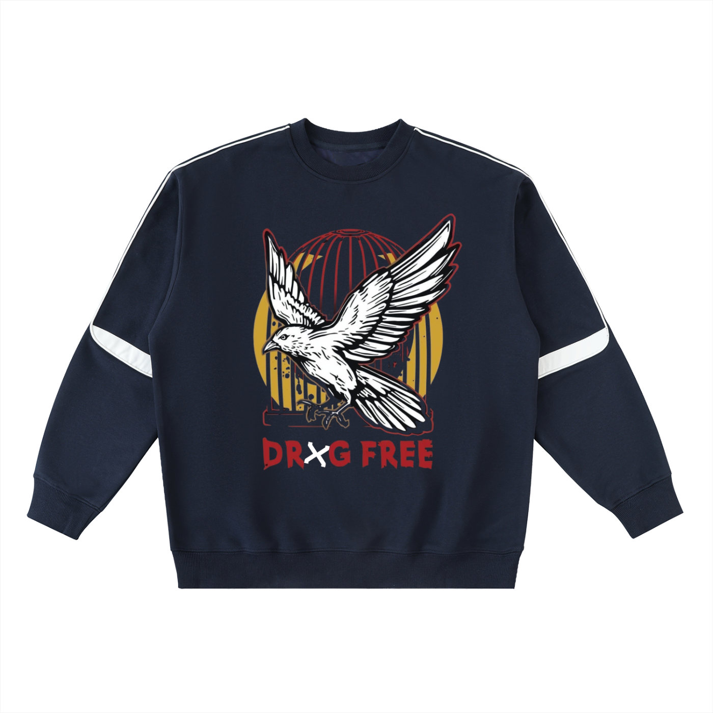 Drxg-Free Dove Oversized Crewneck Taped Sweatshirt